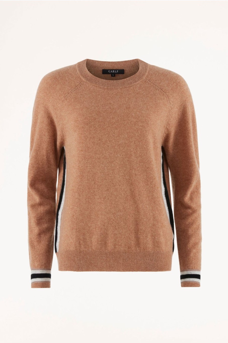 Cable Melbourne Jumpers | Cashmere Track Jumper - Camel