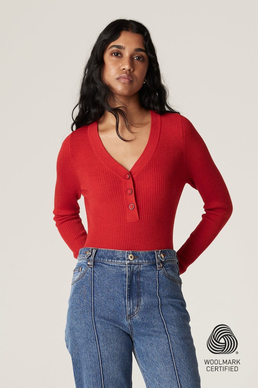 Cable Melbourne Knitwear | Elsa Merino Jumper - Tomato Red