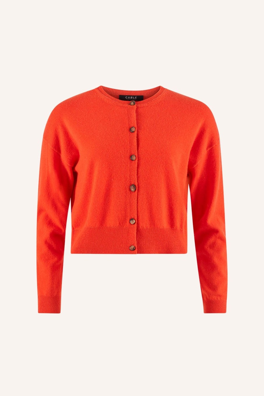 Cable Melbourne Knitwear | Cashmere Button Cardigan - Mandarin