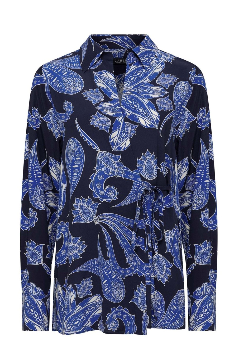 Cable Melbourne Matching Sets | Helena Wrap Shirt - Paisley Blue