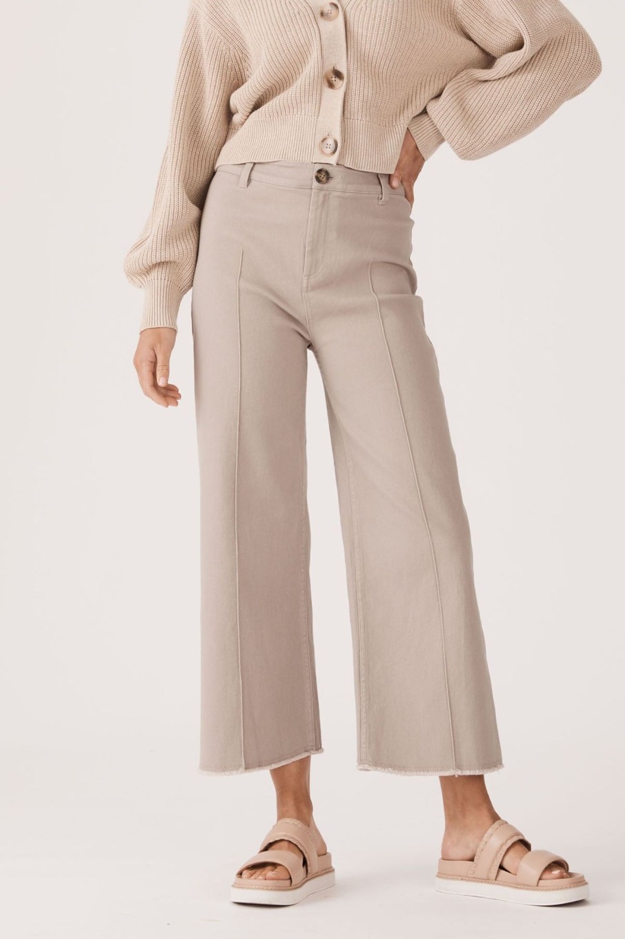 Cable Melbourne Pants & Shorts | Kendall Drill Wide Leg Pant - Stone