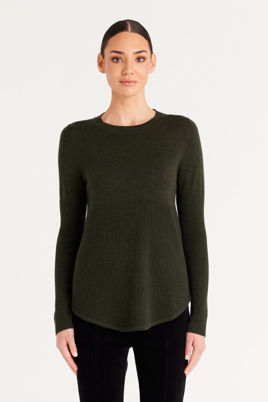 Cable Melbourne Jumpers | Cara Merino Jumper - Khaki