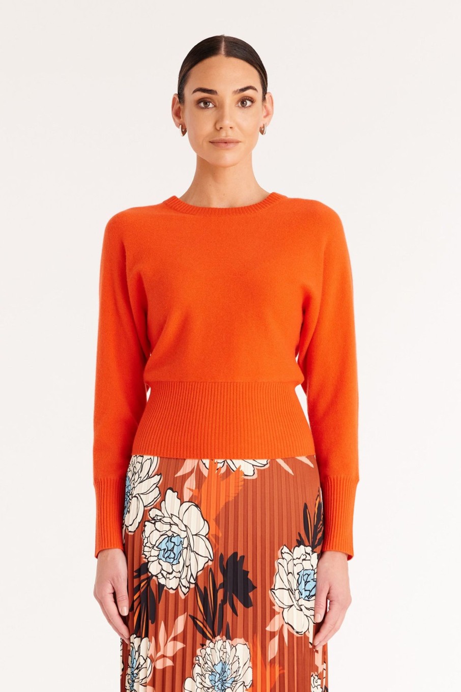 Cable Melbourne Knitwear | Cashmere Batwing Jumper - Mandarin