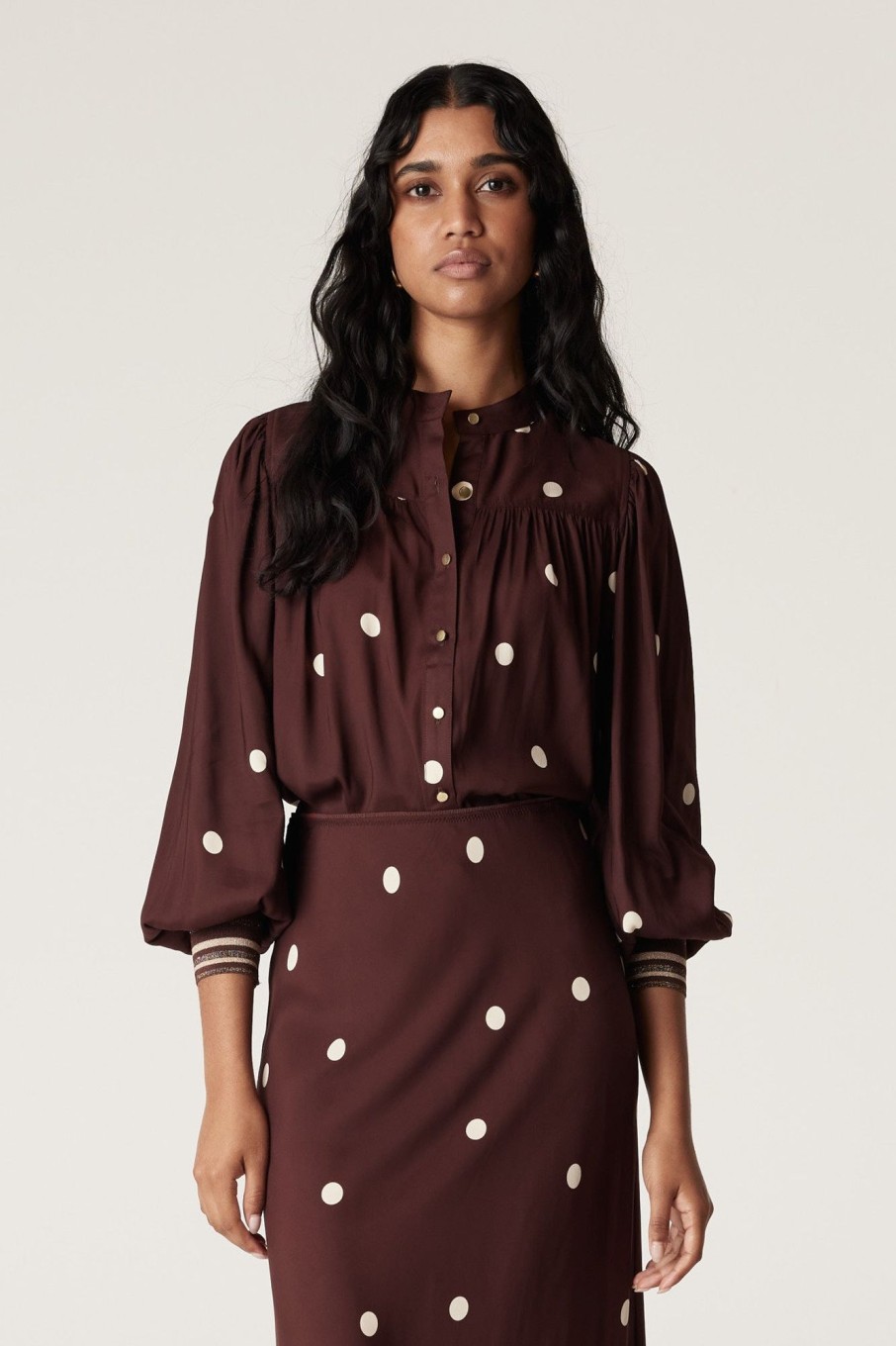 Cable Melbourne Matching Sets | Roberts Blouse - Chocolate Spot