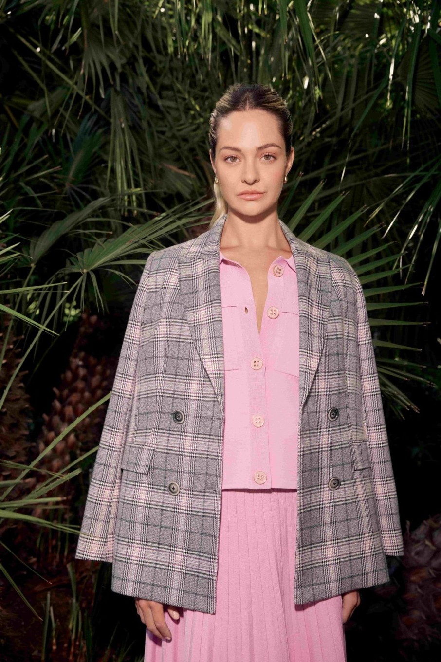 Cable Melbourne Jackets, Blazers & Coats | Elton Check Blazer - Pink Check