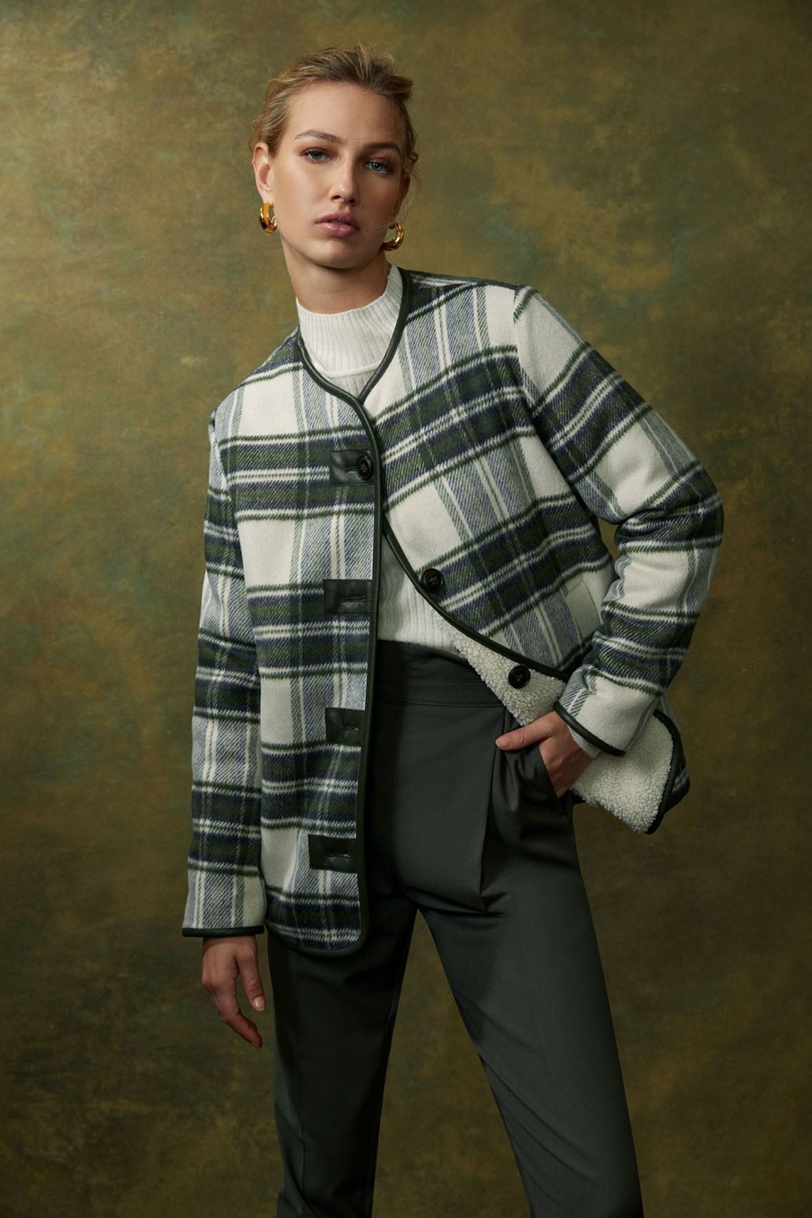 Cable Melbourne Jackets, Blazers & Coats | Montana Reversible Jacket - Green Check