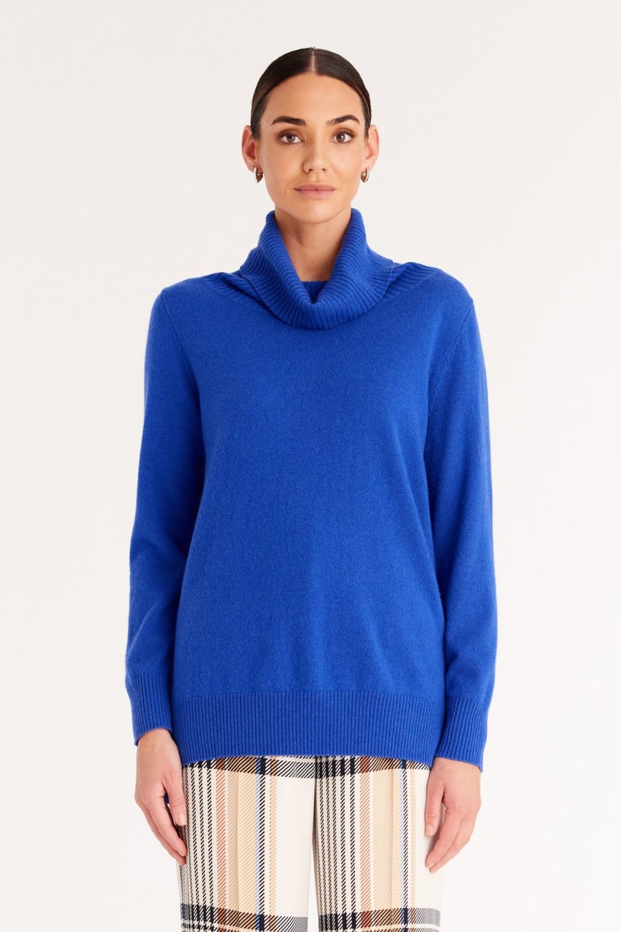 Cable Melbourne Jumpers | Cashmere Cowl Jumper - Sapphire Blue