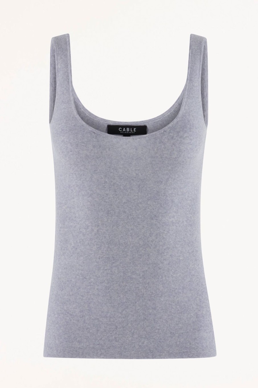 Cable Melbourne Knitwear | Superfine Merino Singlet - Grey Marle