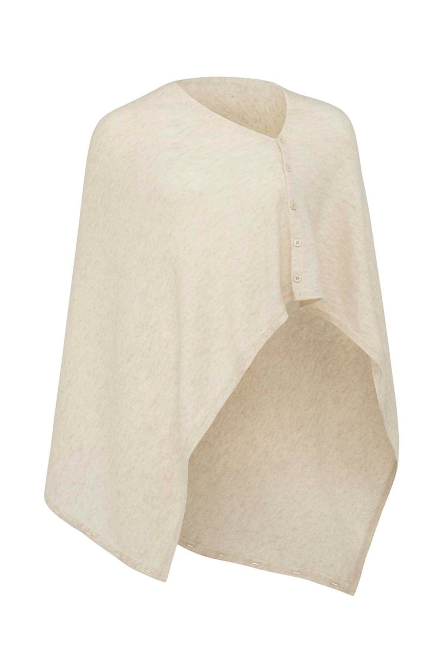 Cable Melbourne Foundation Basics | Cashmere Button Poncho - Oatmeal