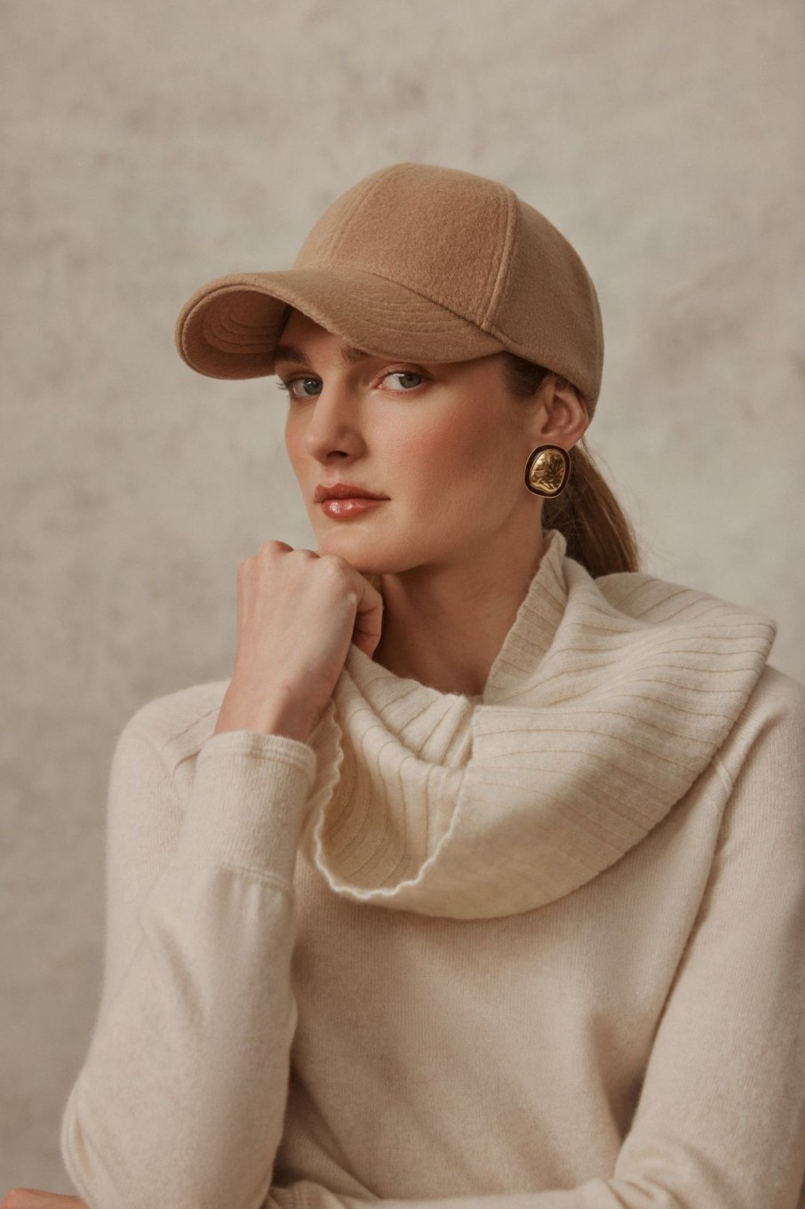 Cable Melbourne Hats | Wool Cap - Camel