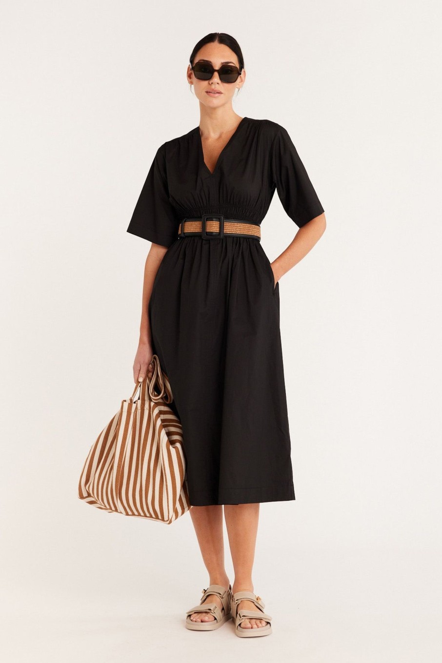 Cable Melbourne Dresses | Bella Poplin Dress - Black