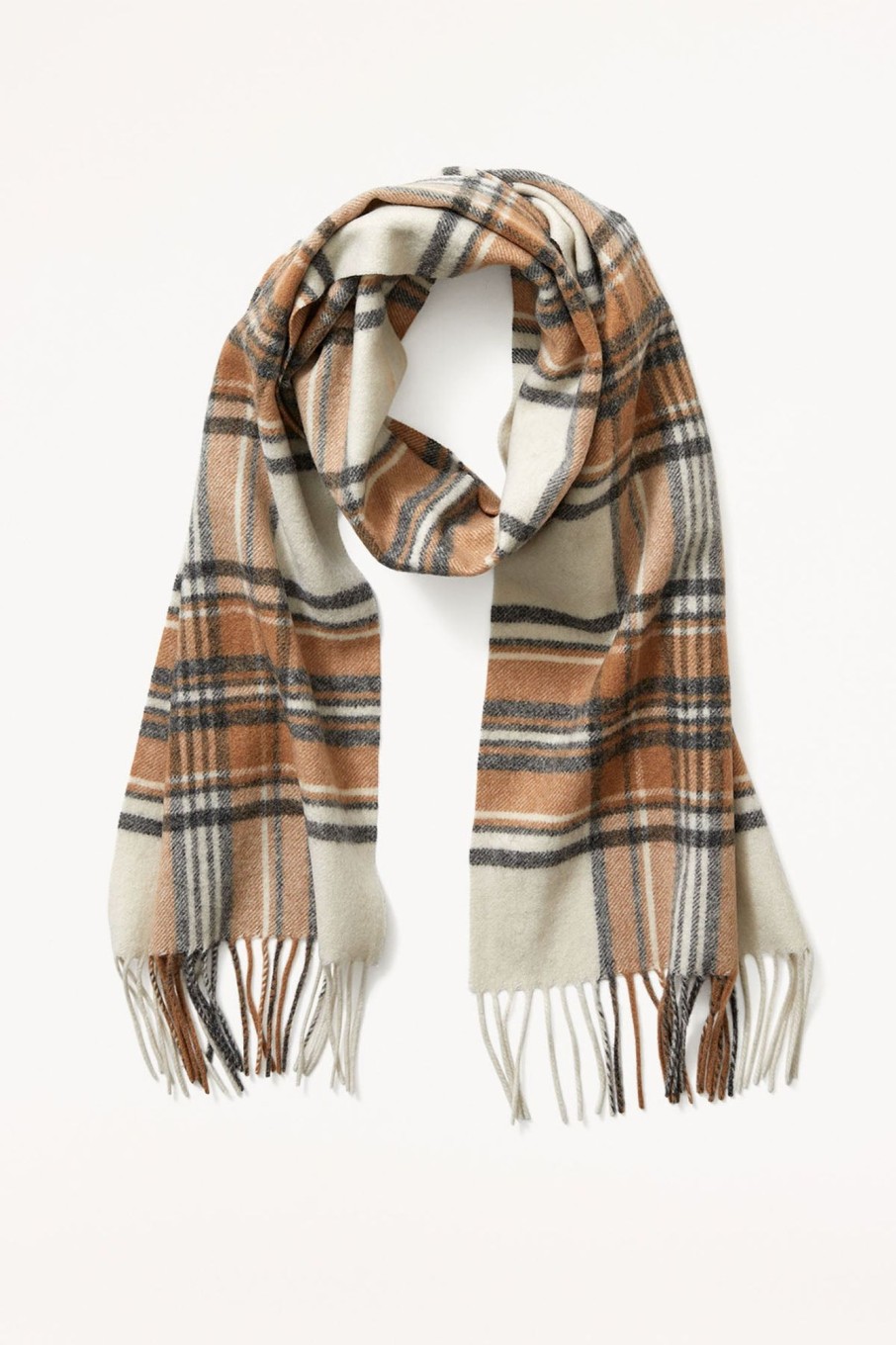 Cable Melbourne Scarves & Beanies | Wool Scarf - Camel Check