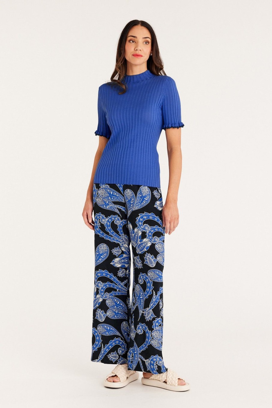 Cable Melbourne Matching Sets | Helena Pant - Paisley Blue