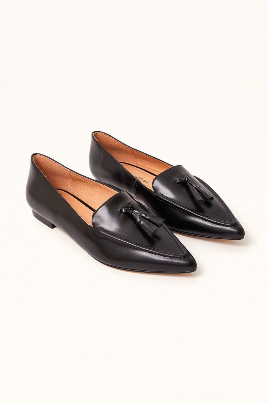 Cable Melbourne Shoes | Millwoods Poplar Pointed Flat - Black