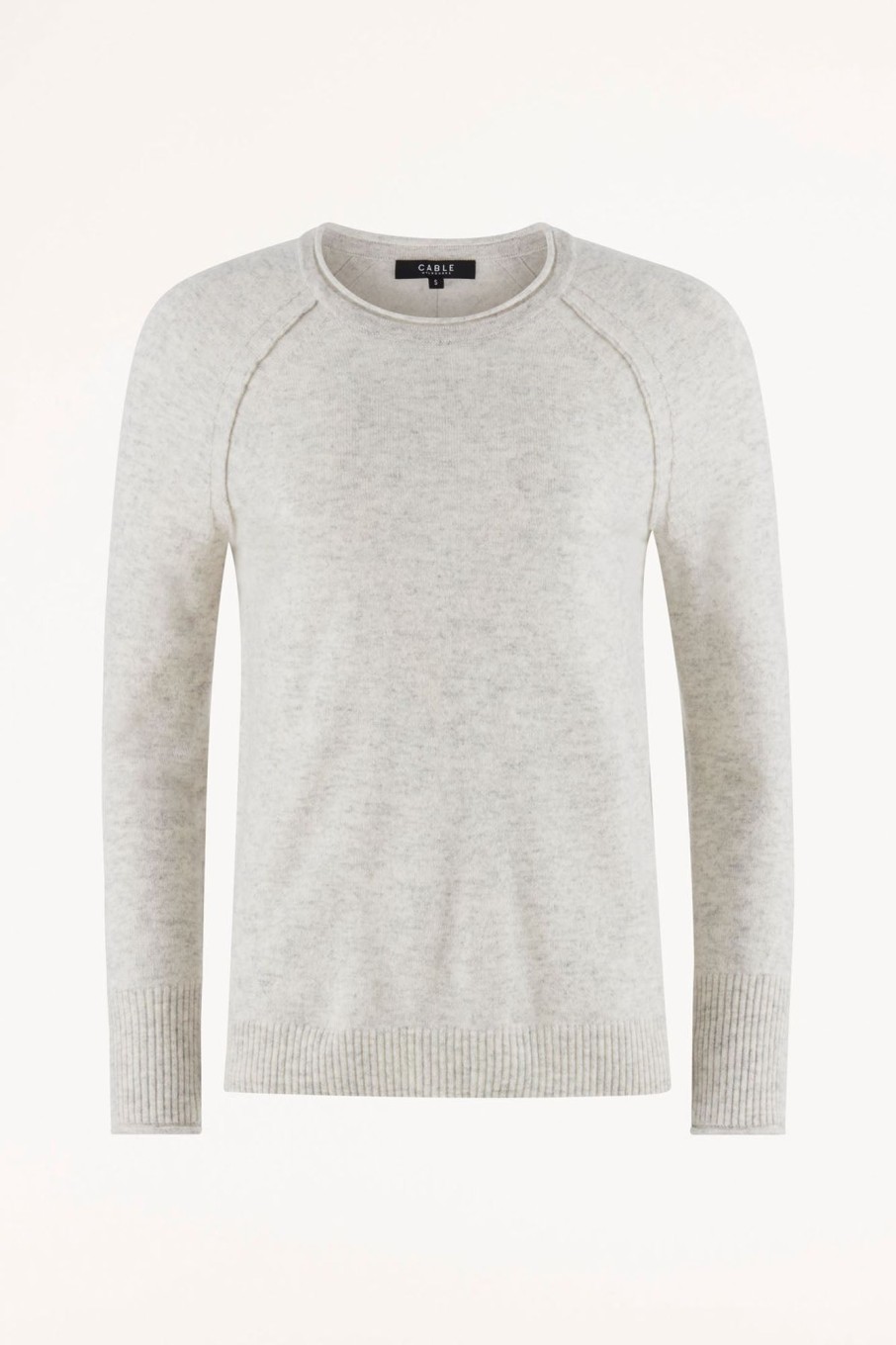 Cable Melbourne Jumpers | Cashmere Crew Jumper - Grey Marle