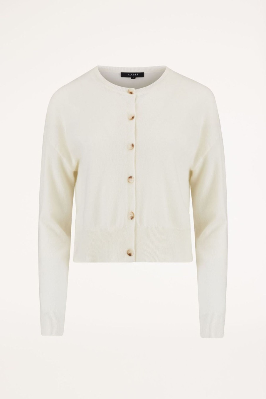 Cable Melbourne Knitwear | Cashmere Button Cardigan - Milk