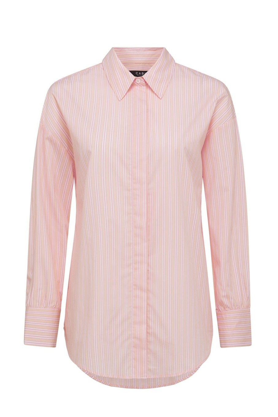 Cable Melbourne Tops & Shirts | Boyfriend Shirt - Pink Stripe