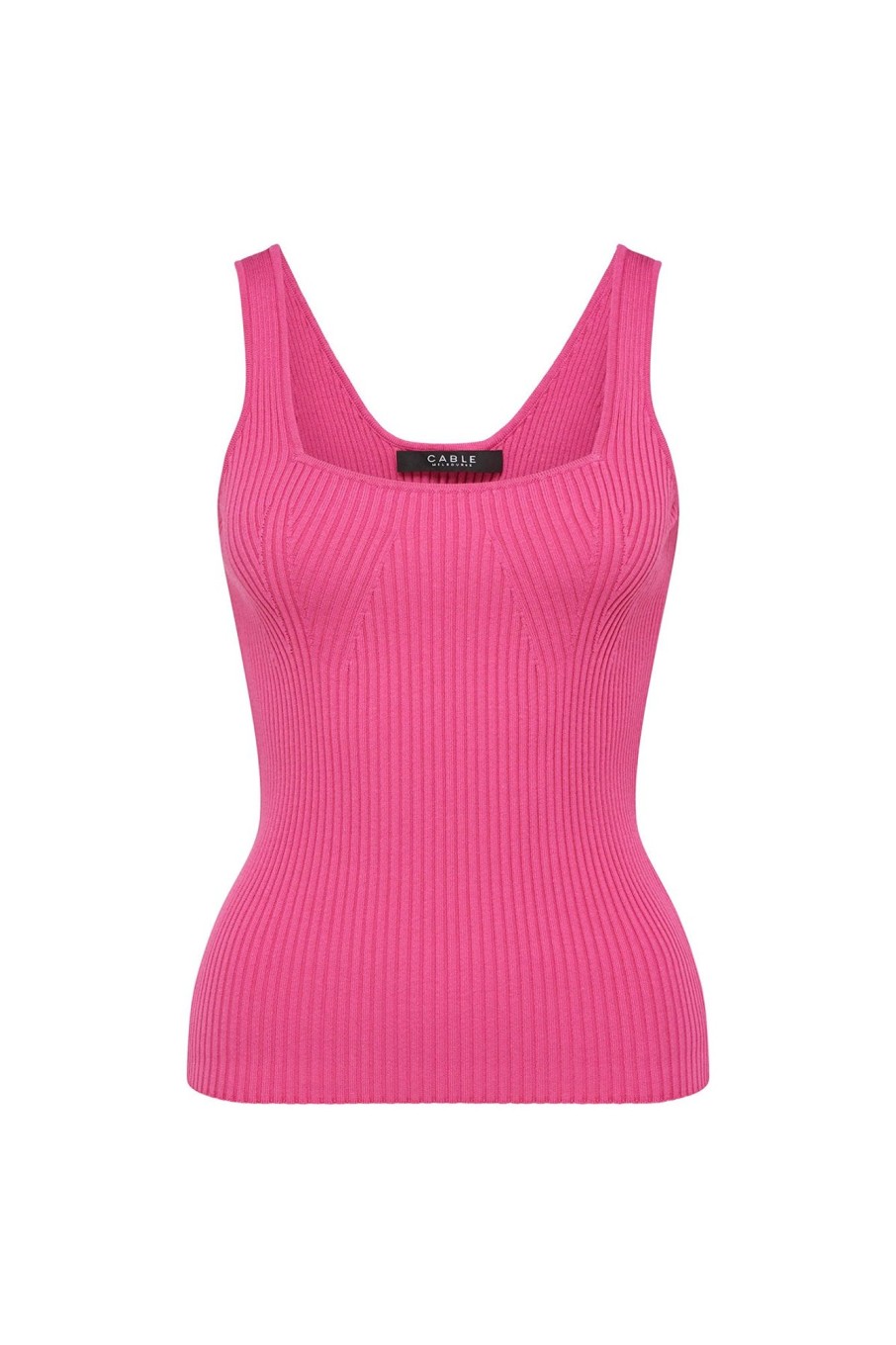 Cable Melbourne Knitwear | Ribbed Knit Tank - Magenta