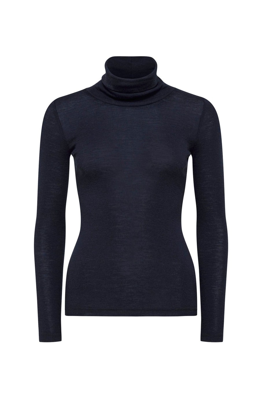 Cable Melbourne Tops & Shirts | Babywool Rib Turtle Neck - Ink