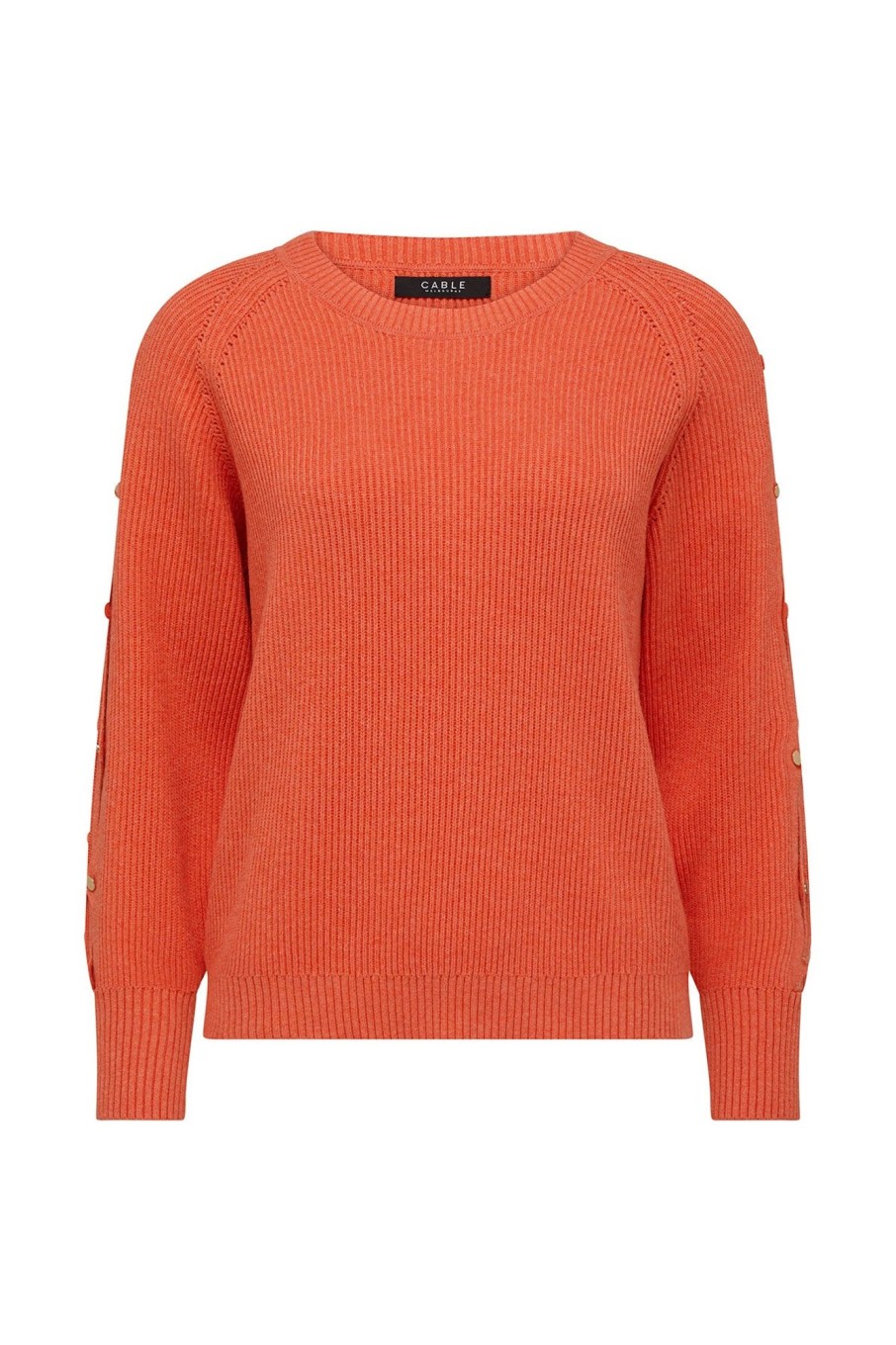 Cable Melbourne Jumpers | Cotton Scallop Jumper - Apricot Marle