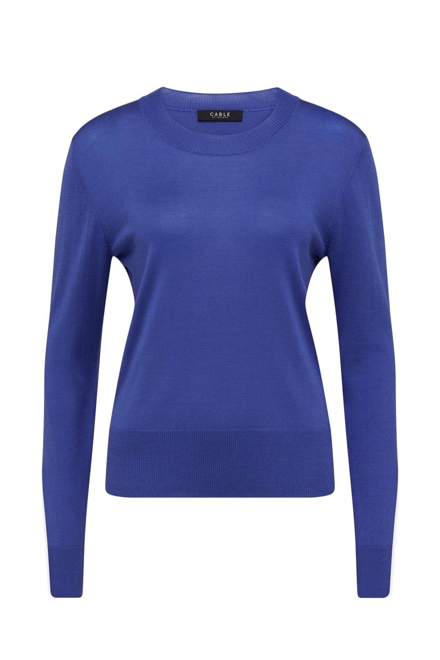 Cable Melbourne Jumpers | Silk Crew Jumper - Sapphire Blue