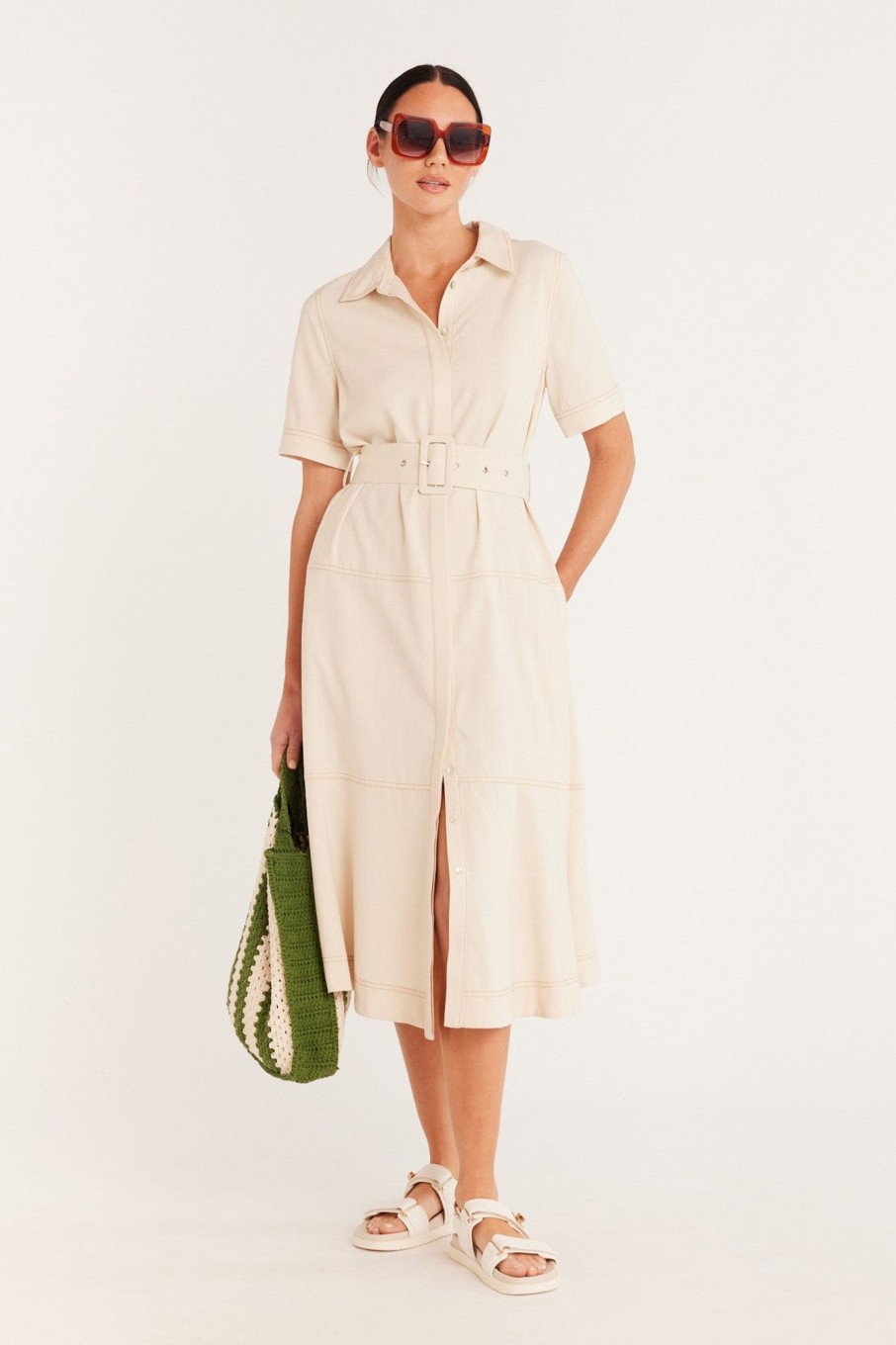 Cable Melbourne Dresses | Island Shirt Dress - Ecru