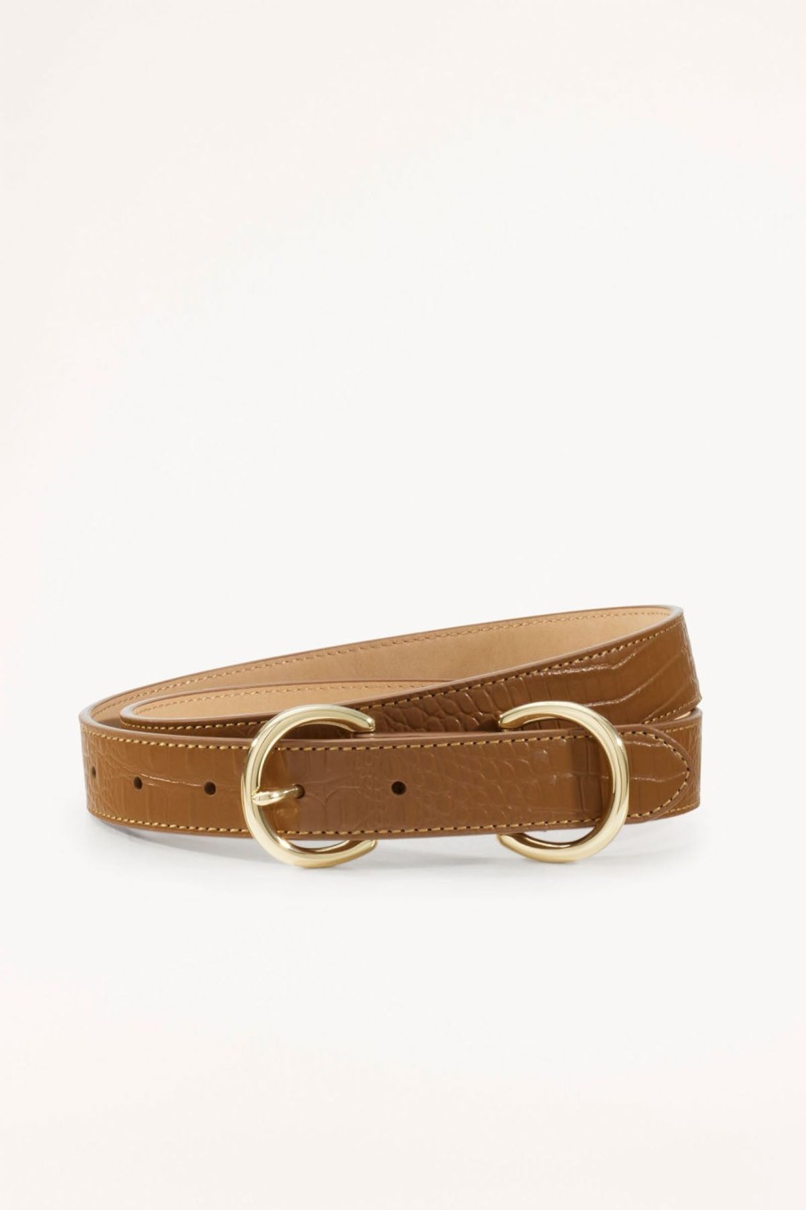 Cable Melbourne Belts | Embossed Croc Hip Belt - Tan