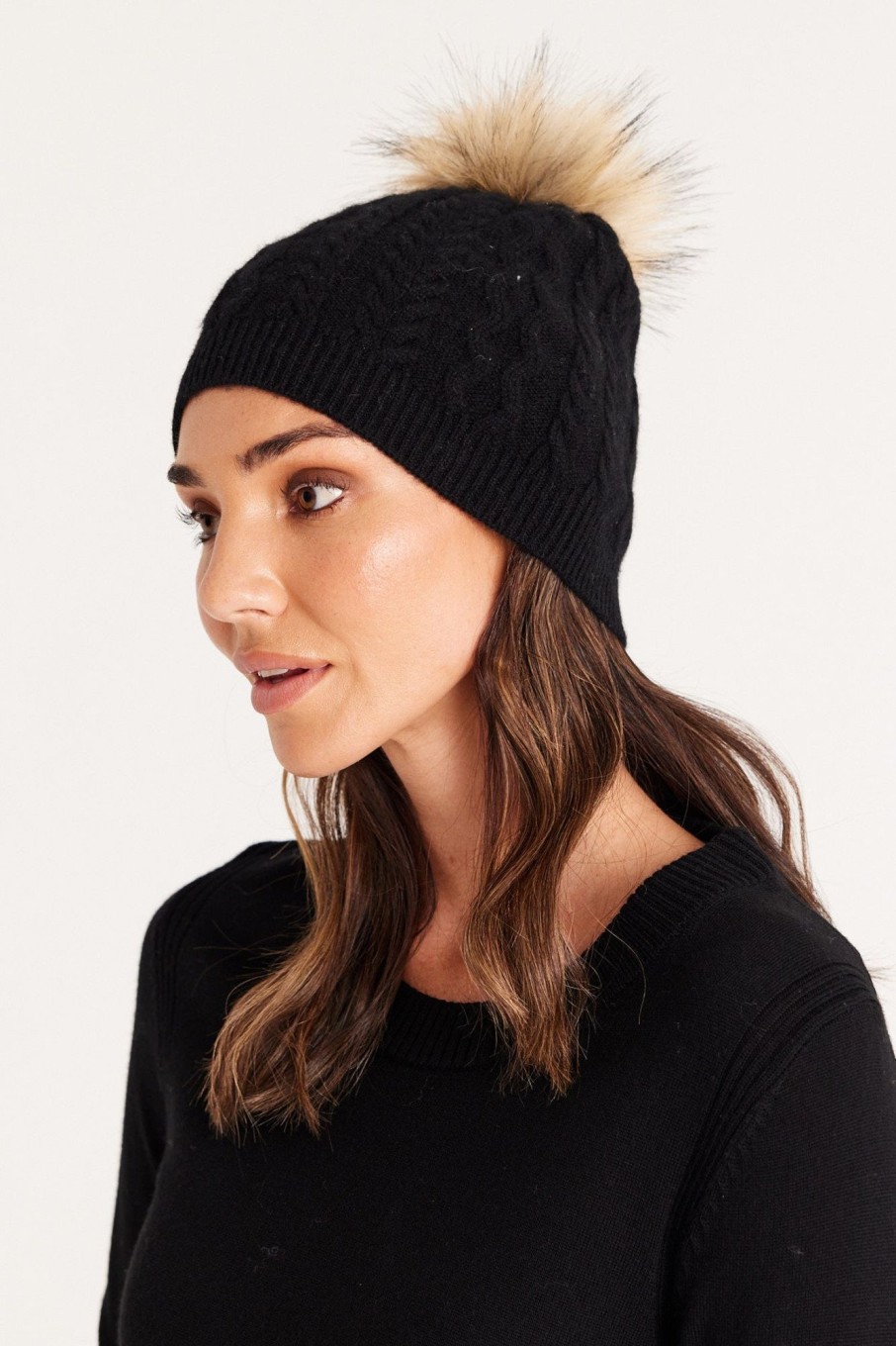 Cable Melbourne Scarves & Beanies | Cashmere Beanie - Black