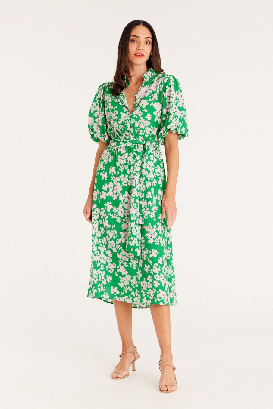 Cable Melbourne Dresses | Rosie Midi Dress - Green Print