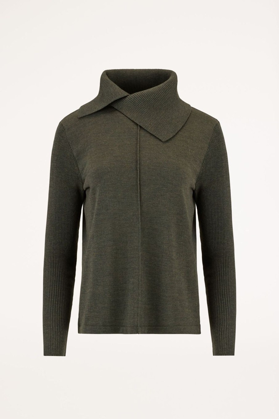 Cable Melbourne Jumpers | Geneva Merino Jumper - Khaki