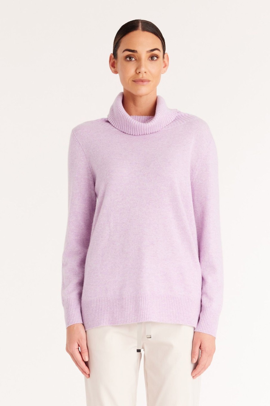 Cable Melbourne Jumpers | Cashmere Cowl Jumper - Lavender