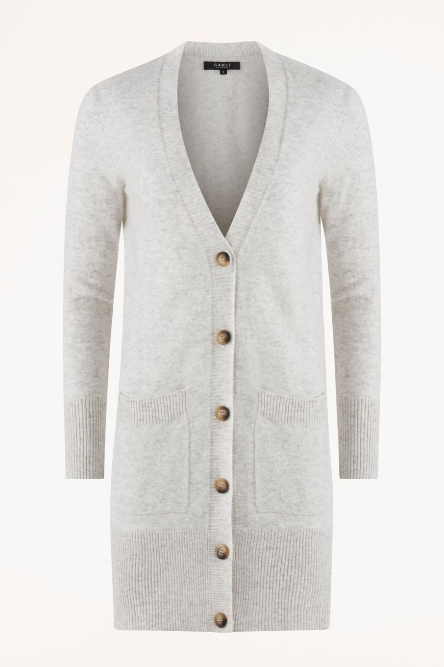 Cable Melbourne Knitwear | Cashmere Drape Cardigan - Grey Marle