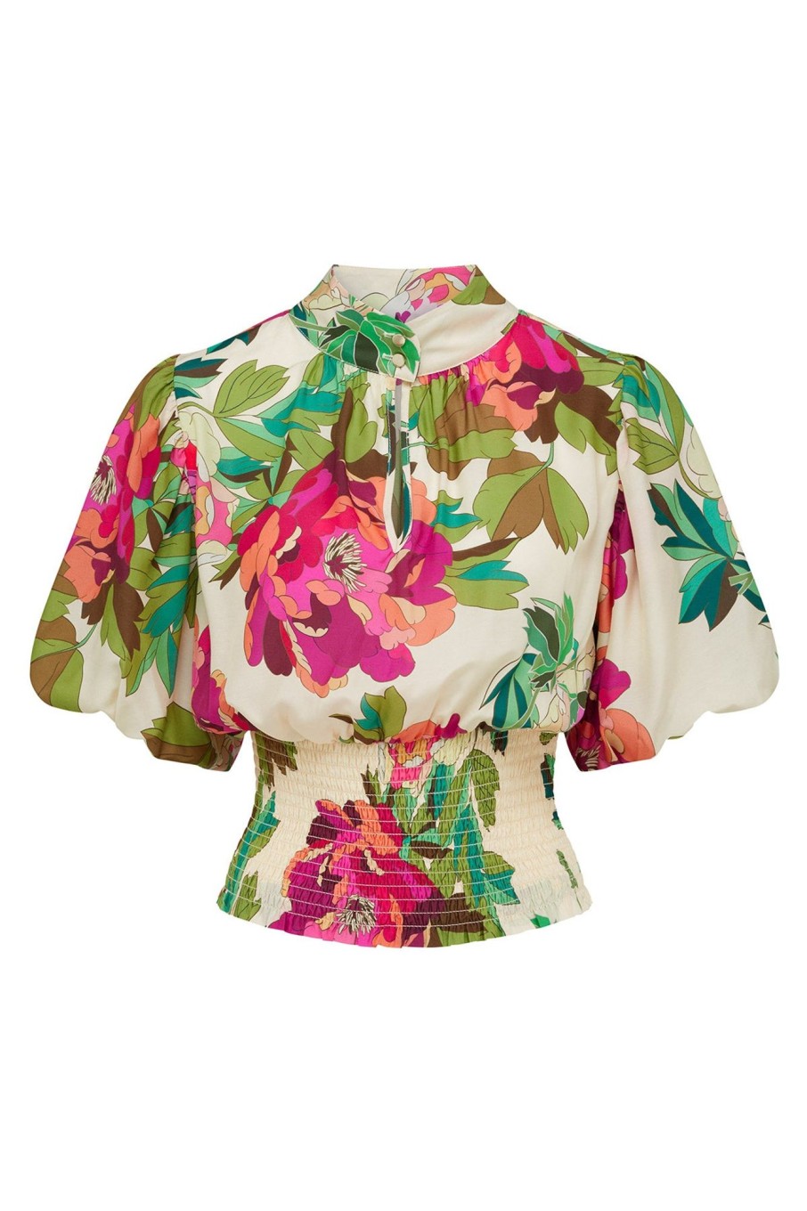 Cable Melbourne Matching Sets | Fleur Puff Sleeve Blouse - Pink Floral