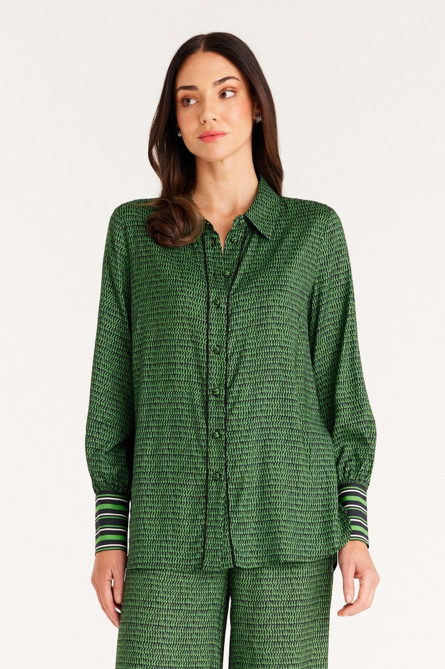 Cable Melbourne Matching Sets | Vienna Shirt - Green Print