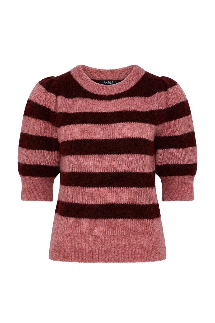 Cable Melbourne Knitwear | Mohair Stripe Tee - Pink Stripe