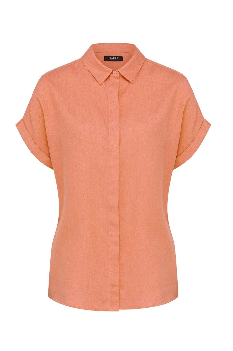 Cable Melbourne Tops & Shirts | Pure Linen Tie Shirt - Peach