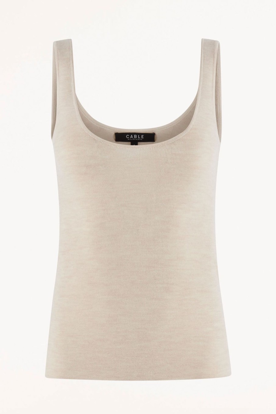 Cable Melbourne Foundation Basics | Superfine Merino Singlet - Wheat