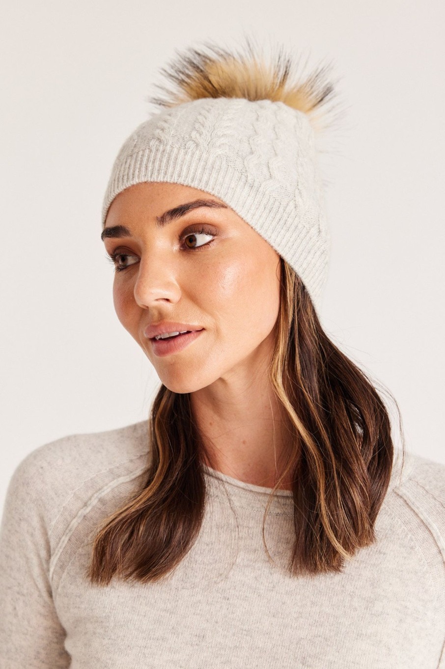 Cable Melbourne Scarves & Beanies | Cashmere Beanie - Grey Marle