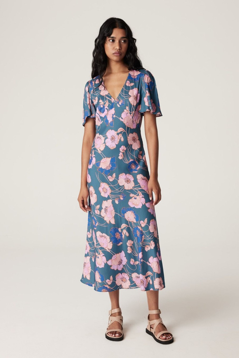 Cable Melbourne Dresses | Poppy Midi Dress - Pink Floral