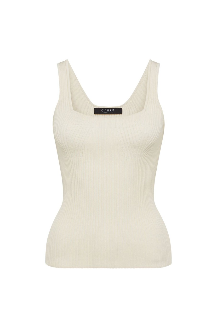 Cable Melbourne Knitwear | Ribbed Knit Tank - Cream