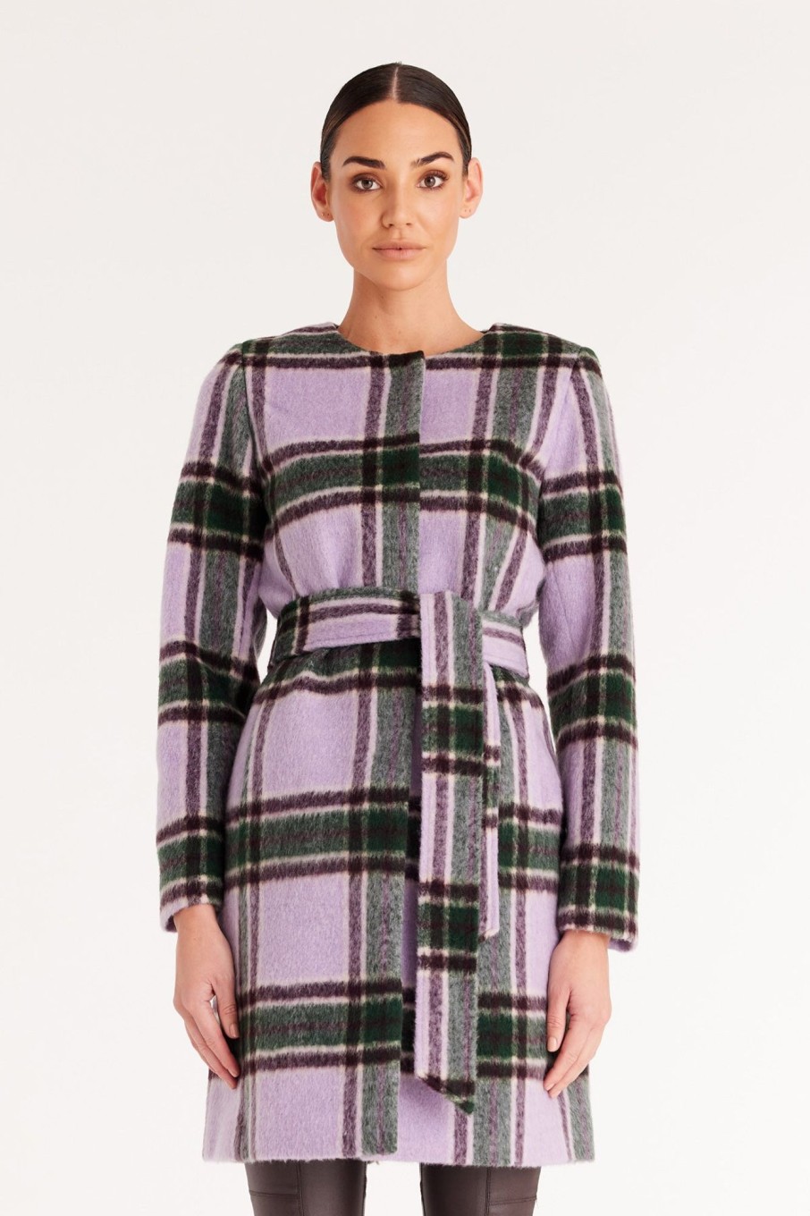 Cable Melbourne Jackets, Blazers & Coats | Piper Check Coat - Lilac Check