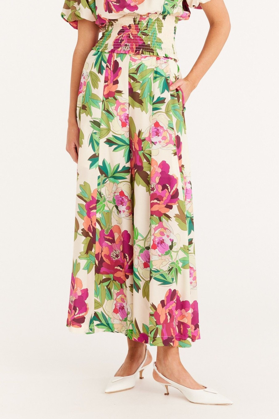 Cable Melbourne Pants & Shorts | Fleur Wide Leg Pant - Pink Floral