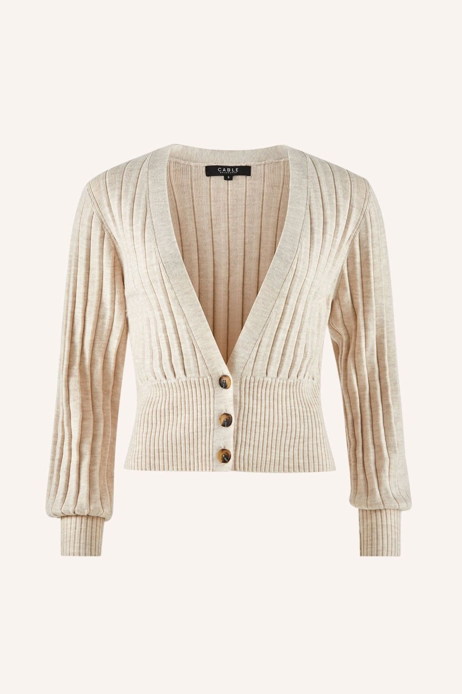 Cable Melbourne Knitwear | Margot Merino Cardigan - Wheat