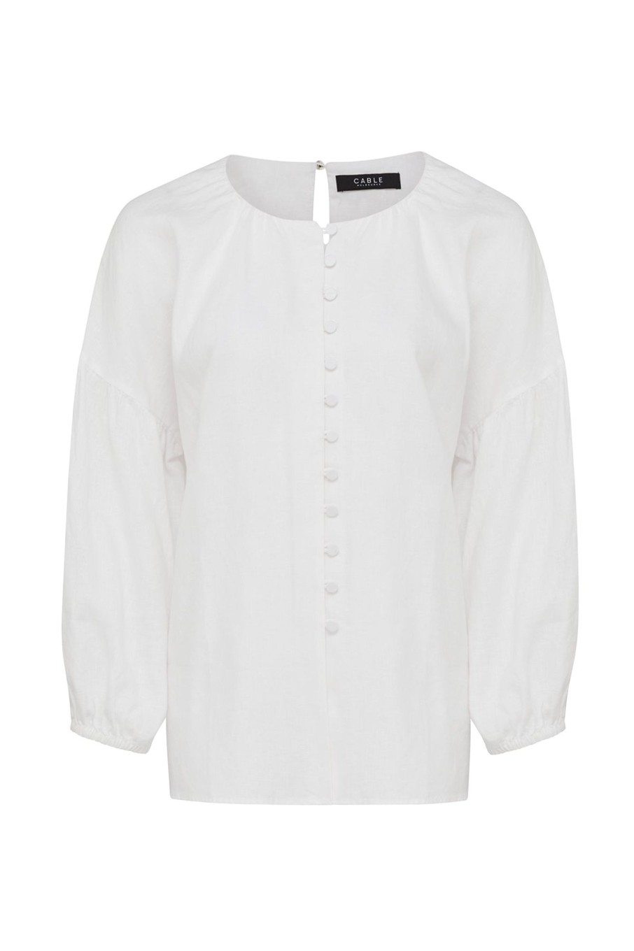 Cable Melbourne Tops & Shirts | Pure Linen Blouse - White