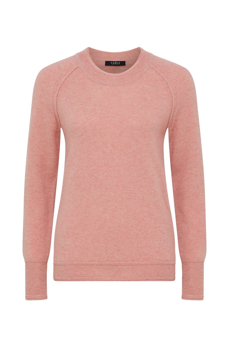 Cable Melbourne Jumpers | Cashmere Crew Jumper - Dusty Pink