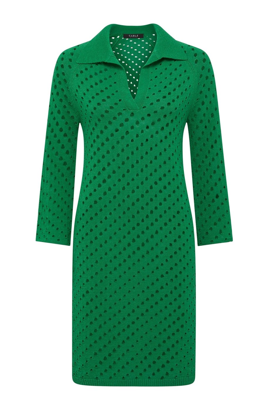 Cable Melbourne Dresses | Henley Mesh Tunic - Emerald Green