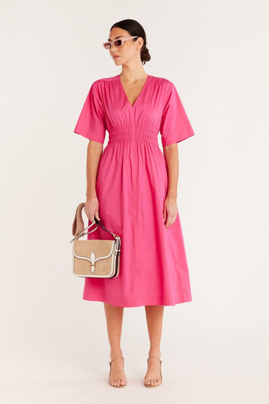 Cable Melbourne Dresses | Bella Poplin Dress - Hot Pink