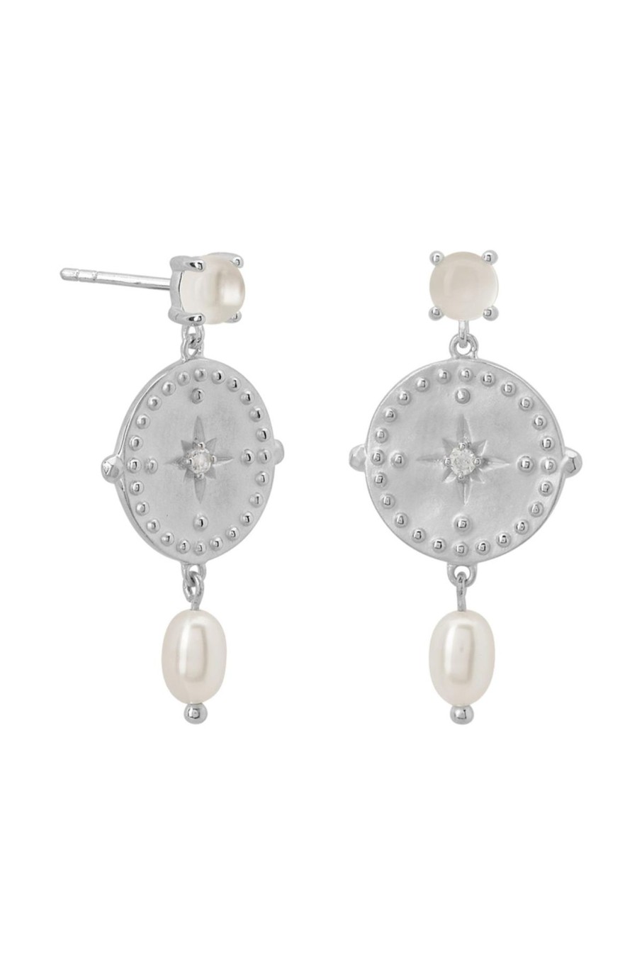 Cable Melbourne Jewellery | Murkani Disc Earrings Silver - Silver