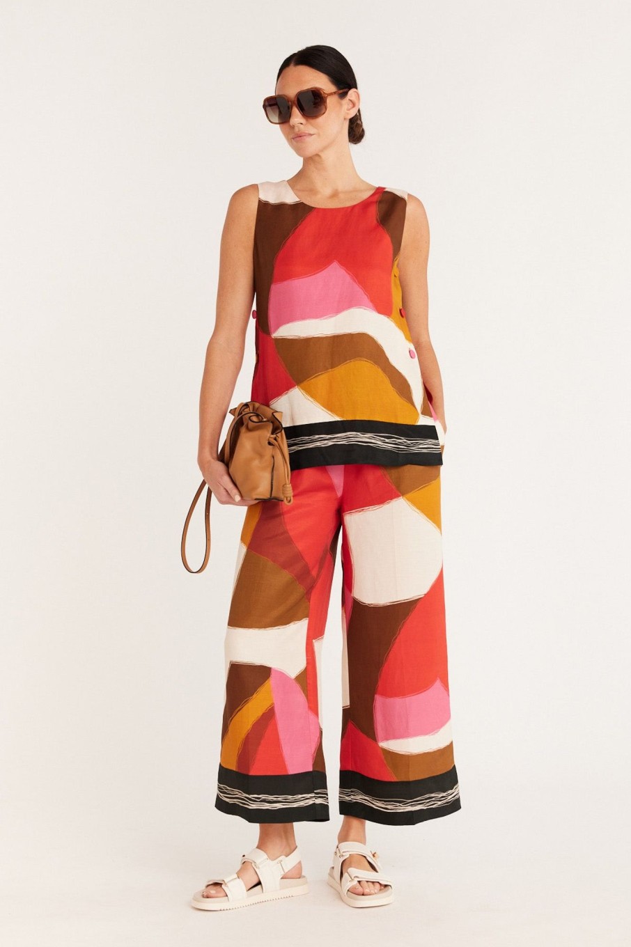 Cable Melbourne Matching Sets | Seville Wide Leg Pant - Bloch Print