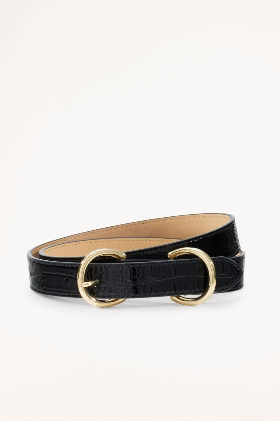 Cable Melbourne Belts | Embossed Croc Hip Belt - Black